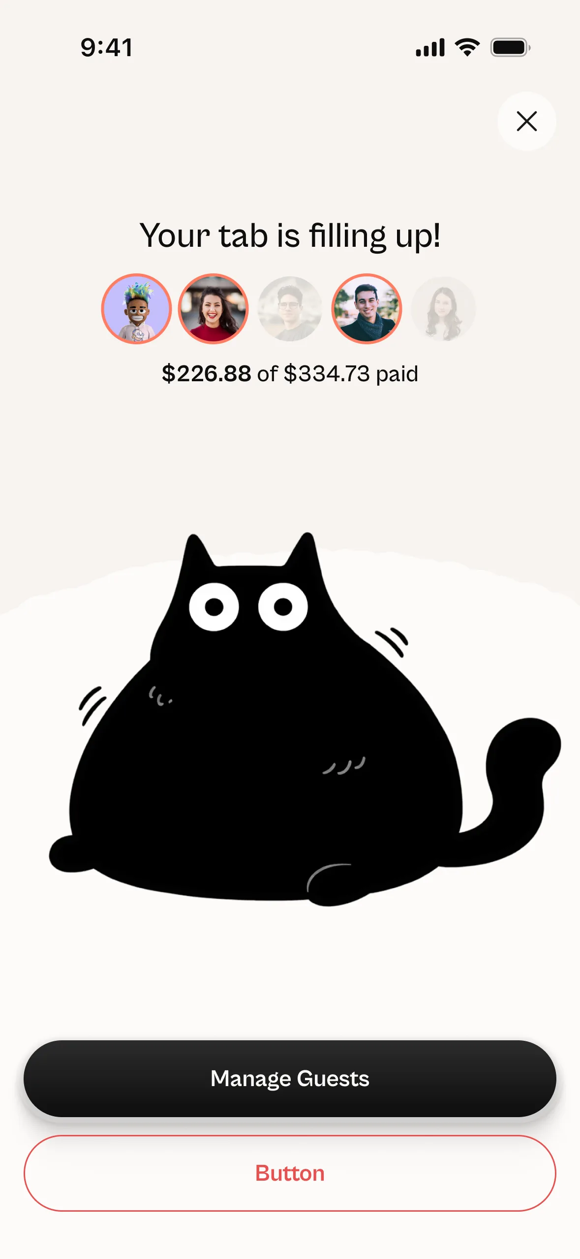 Tabby progress screen