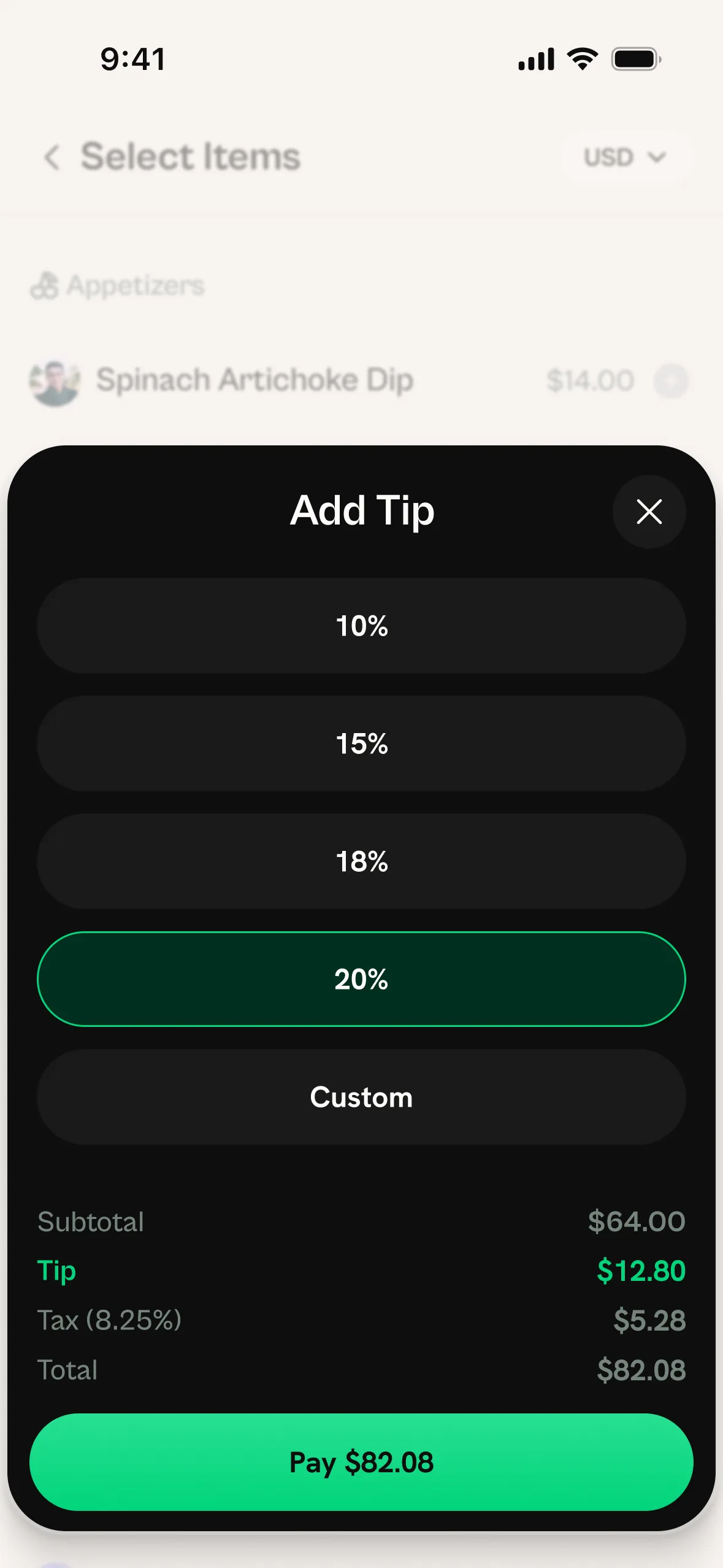 Tabby tip screen